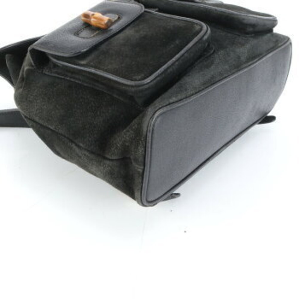Gucci Bamboo leather backpack black - Picture 4 of 9